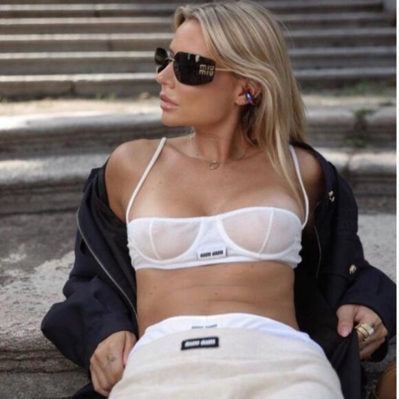 NEW MIU MIU SMU 54Y 5AK5S0 WOMEN SUNGLASSES MU54YS 5AK5S0 GOLD GREY MU 54YS - Picture 6 of 13